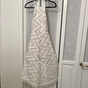 White Lace Halter Dress